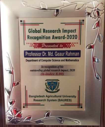 Global Research Impact Recognition Award 2020